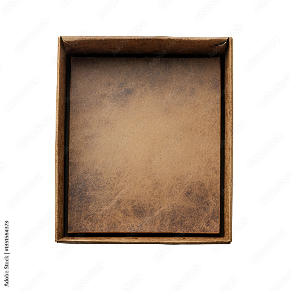 Fototapeta premium Antique Box with Aged Paper Inside Vintage Container Old Paper Texture Brown Cardboard