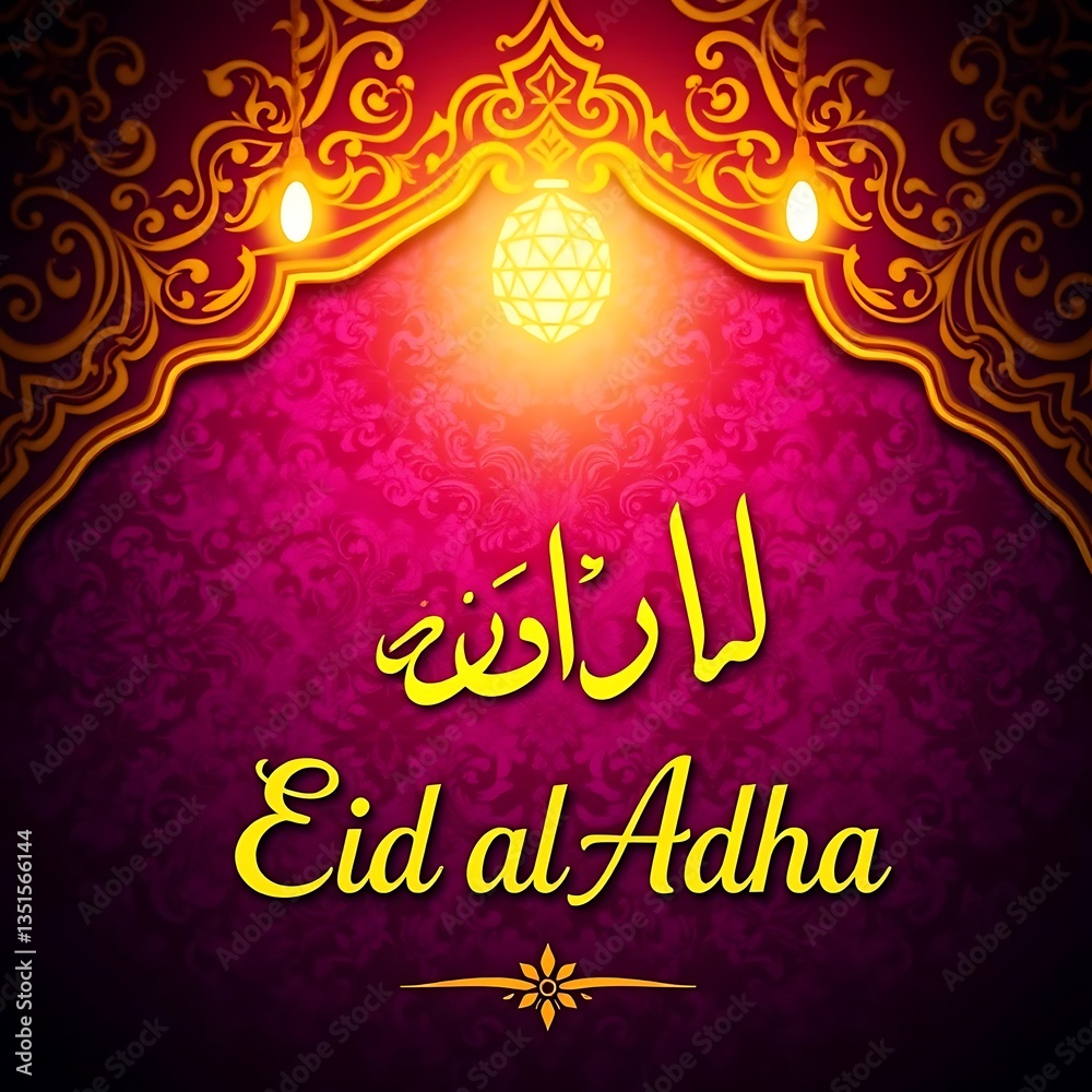 Eid Al Adha mubarak with decorating light