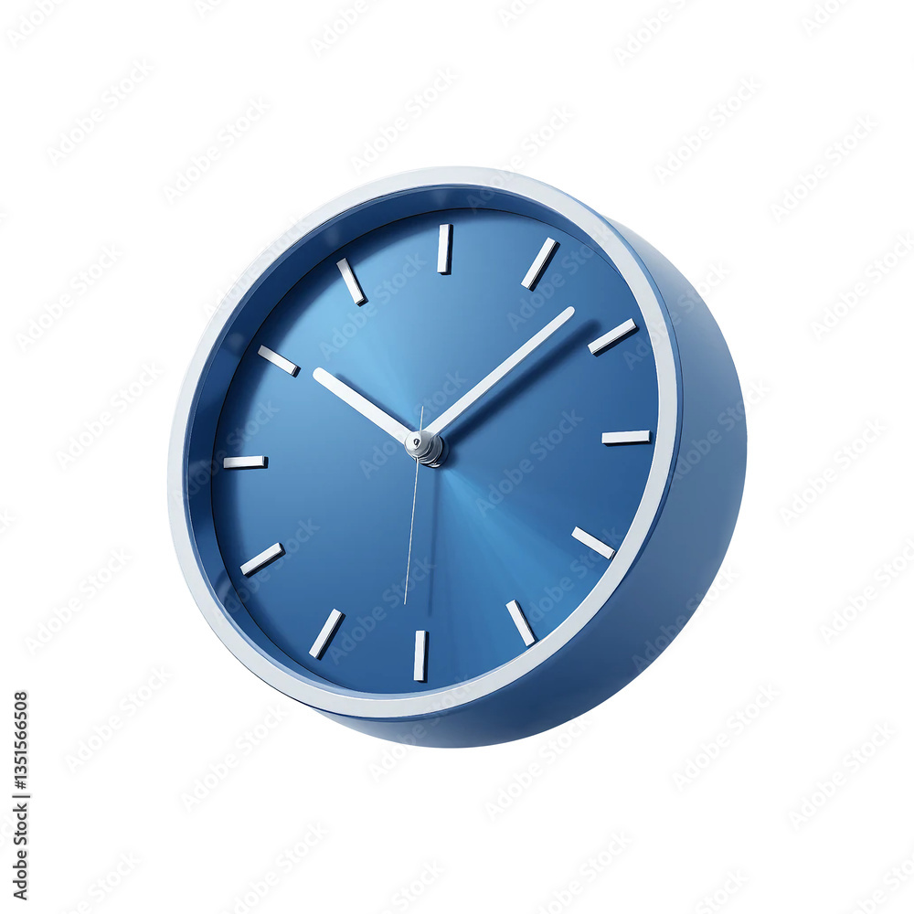 Modern Blue Clock: A sleek, modern clock in shades of blue, depicting the concept of time management and punctuality. Modern Blue Clock: A sleek, modern clock in shades of blue, depicting the concept of time management and punctuality.