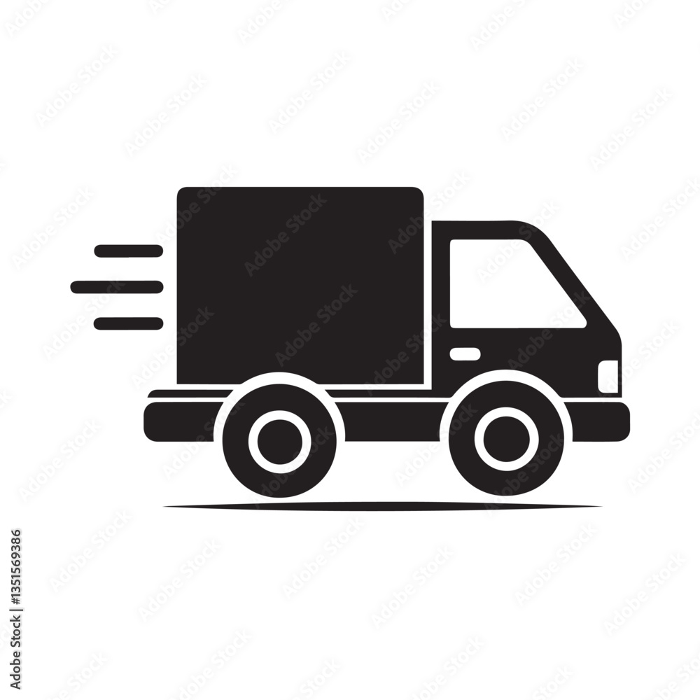 Vector illustration of a delivery truck icon on a white background Vector illustration of a delivery truck icon on a white background