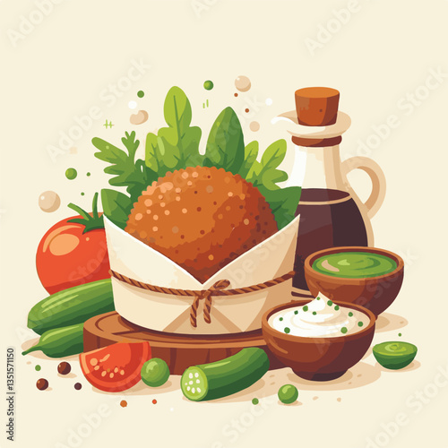 falafel, vegetarian, snack, background, vegan, food, meal, healthy, vegetable, fried, traditional, lunch, dinner, chickpea, diet, cuisine, arabic, dish, closeup, brown, ball, homemade, cooking, sauce,