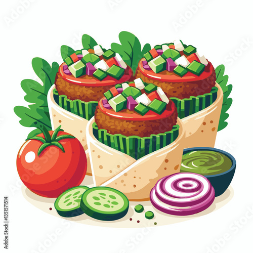 falafel, vegetarian, snack, background, vegan, food, meal, healthy, vegetable, fried, traditional, lunch, dinner, chickpea, diet, cuisine, arabic, dish, closeup, brown, ball, homemade, cooking, sauce,