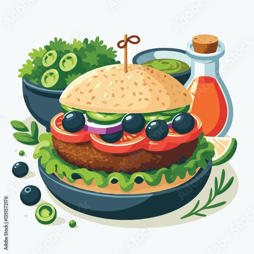 falafel, vegetarian, snack, background, vegan, food, meal, healthy, vegetable, fried, traditional, lunch, dinner, chickpea, diet, cuisine, arabic, dish, closeup, brown, ball, homemade, cooking, sauce,