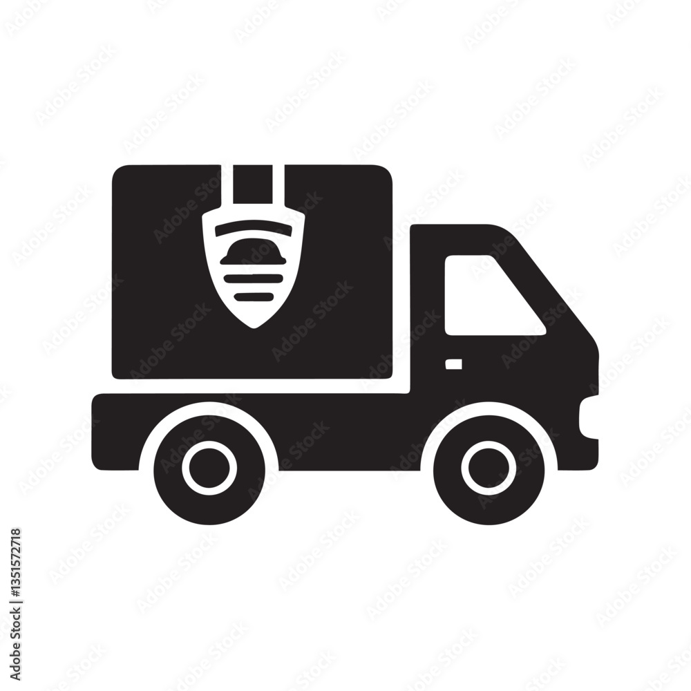 Vector illustration of a delivery truck icon on a white background Vector illustration of a delivery truck icon on a white background