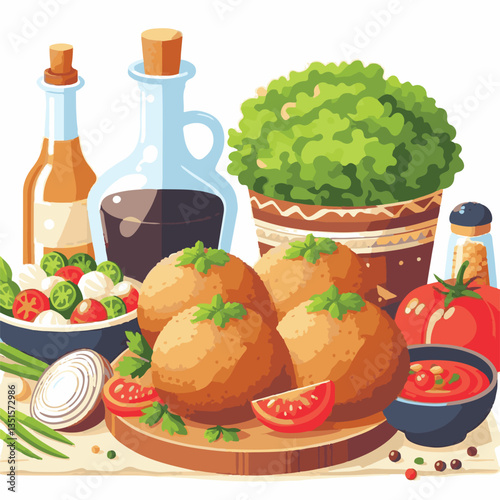 falafel, vegetarian, snack, background, vegan, food, meal, healthy, vegetable, fried, traditional, lunch, dinner, chickpea, diet, cuisine, arabic, dish, closeup, brown, ball, homemade, cooking, sauce,