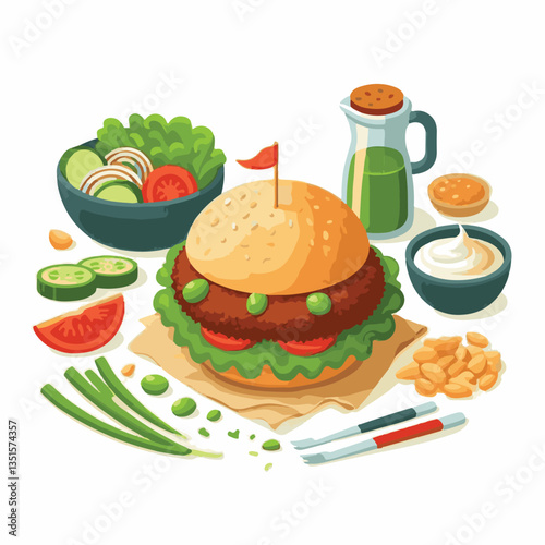 falafel, vegetarian, snack, background, vegan, food, meal, healthy, vegetable, fried, traditional, lunch, dinner, chickpea, diet, cuisine, arabic, dish, closeup, brown, ball, homemade, cooking, sauce,