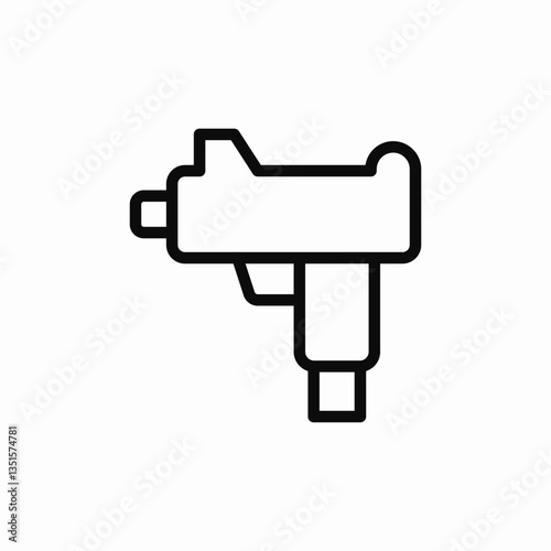 gun UZİ icon vector sign