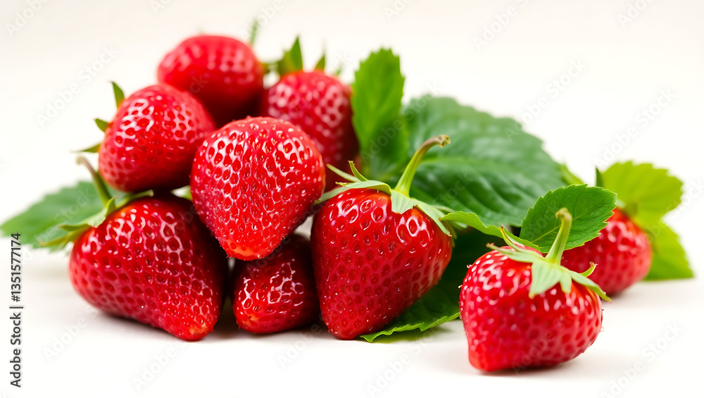 strawberries isolated on white background, 3D Rendering illustration strawberries isolated on white background, 3D Rendering illustration