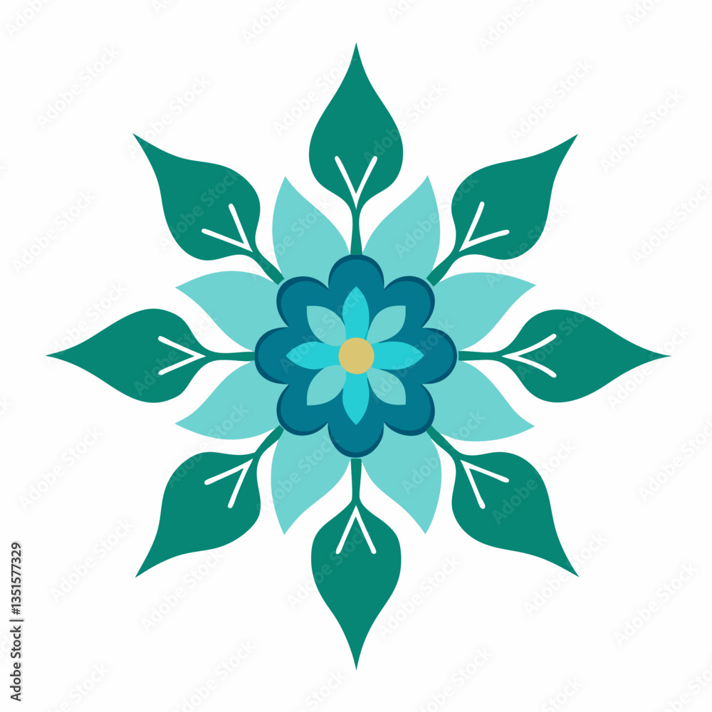 Fototapeta premium Winter abstract flower pattern design vector illustration 