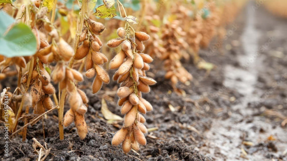 Ripe Soybeans Hanging in Field Ripe Soybeans Hanging in Field
