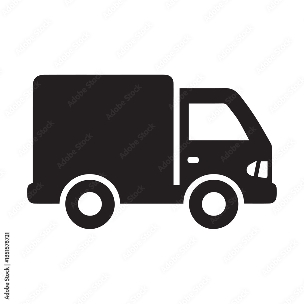 Vector illustration of a delivery truck icon on a white background Vector illustration of a delivery truck icon on a white background