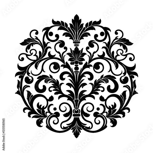 wrought silhouette black color  isolated white background
