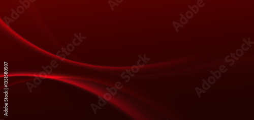 Luxury red background with glowing wave lines elegant. Template award concept.
