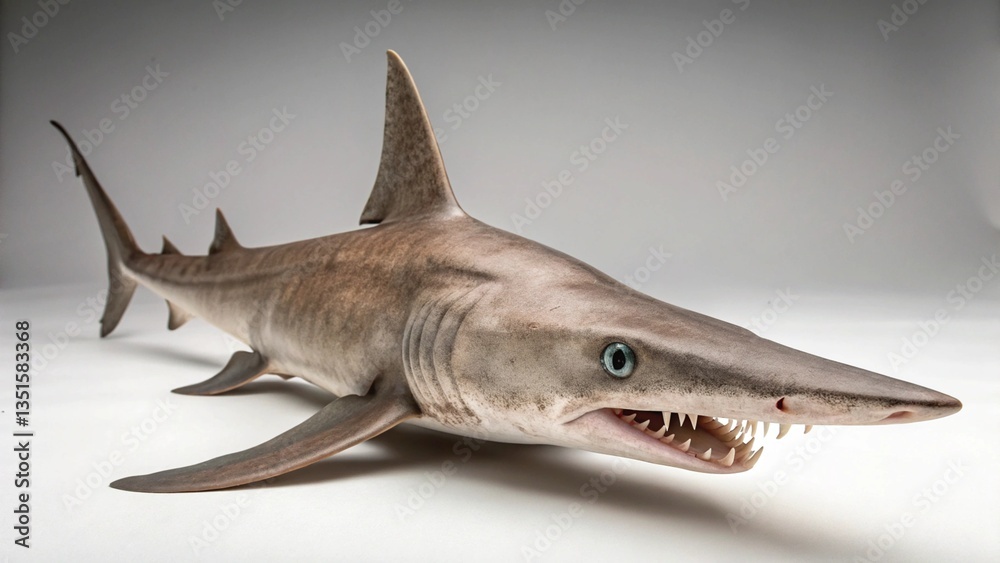 Fototapeta premium Goblin Shark in full view on studio background