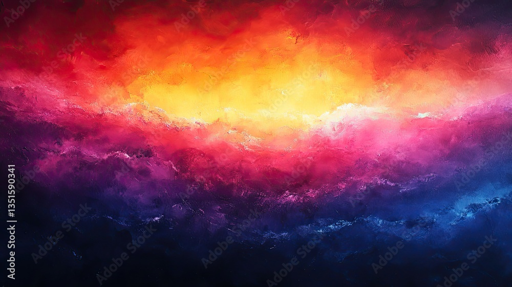 Fototapeta premium Colorful cloudscape, vibrant sunset, fantasy landscape, art background