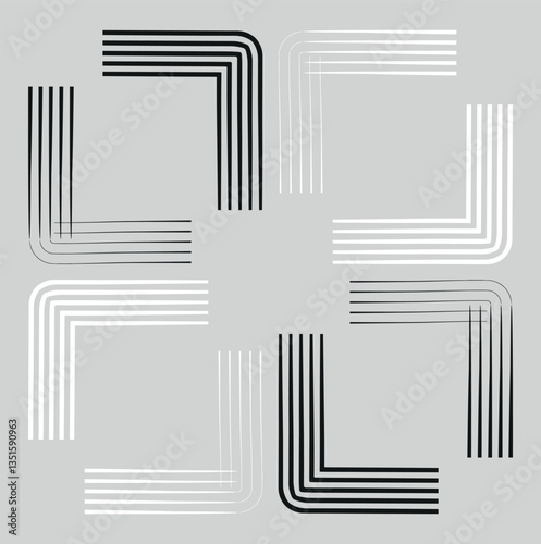 abstract black white stripe line. geometric hexagon texture background. polygon pattern. retro styled concept