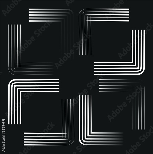 abstract black white stripe line. geometric hexagon texture background. polygon pattern. retro styled concept