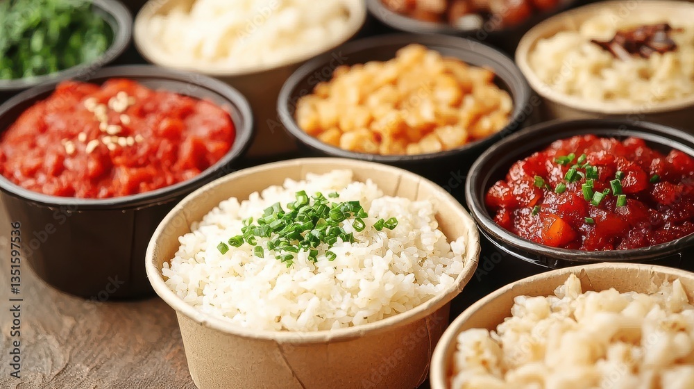 Create delicious bowls! Rice, beans, tomato salsa, and fresh cilantro are key ingredients for flavorful dishes. Enjoy this satisfying meal! Create delicious bowls! Rice, beans, tomato salsa, and fresh cilantro are key ingredients for flavorful dishes. Enjoy this satisfying meal!