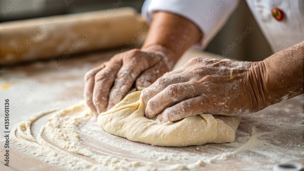 a pair of hands kneading whole grain dough a pair of hands kneading whole grain dough