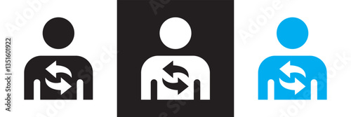 Replacement icon. Vector illustration. isolated on white and black background. EPS 10