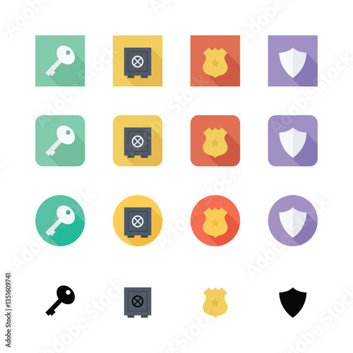 Flat icons set for web and mobile applications with various symbols and elements