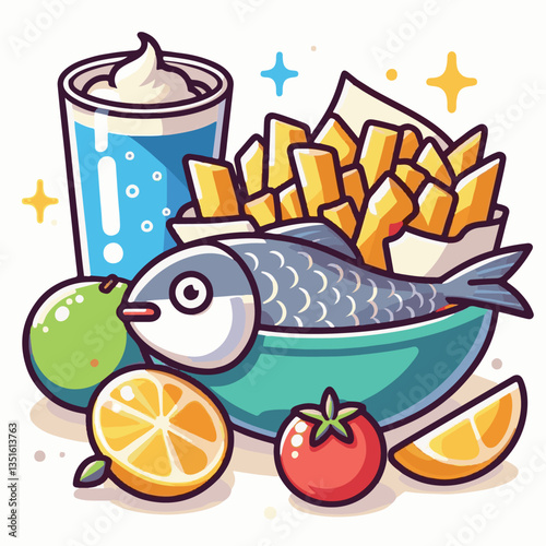 meal, fish, chips, food, dinner, lunch, fried, cuisine, crispy, english, british, fresh, dish, background, traditional, cod, fillet, seafood, unhealthy, delicious, takeaway, batter, lemon, tasty, rest
