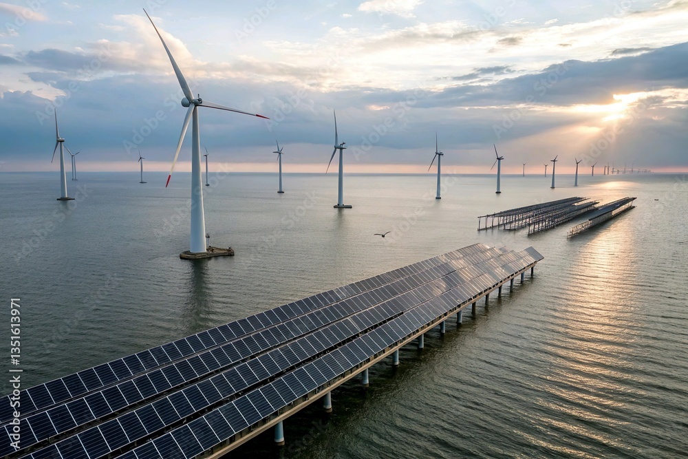 Obraz premium wind turbine on the sea