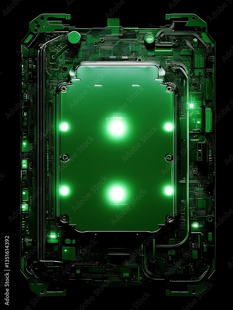 Fototapeta premium A detailed artistic rendering of a futuristic electronic circuit board