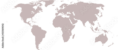 World grey Map Silhouette - Vector Illustration