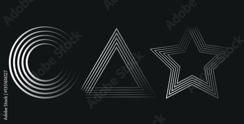 abstract black white stripe line. geometric hexagon texture background. polygon pattern. retro styled concept