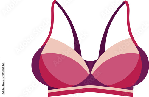 Stylish, modern illustration of a vibrant, multi-colored sports bra.