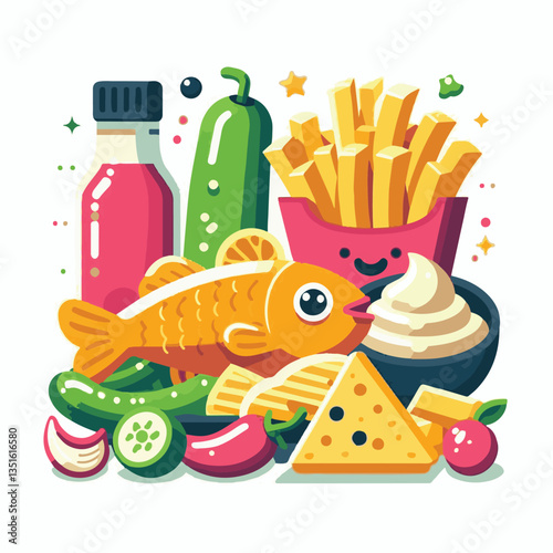 meal, fish, chips, food, dinner, lunch, fried, cuisine, crispy, english, british, fresh, dish, background, traditional, cod, fillet, seafood, unhealthy, delicious, takeaway, batter, lemon, tasty, rest