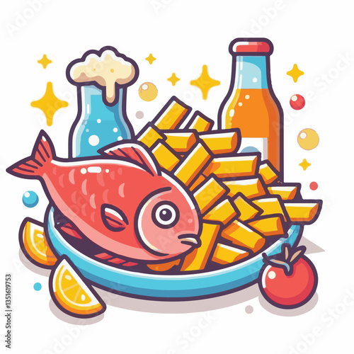 meal, fish, chips, food, dinner, lunch, fried, cuisine, crispy, english, british, fresh, dish, background, traditional, cod, fillet, seafood, unhealthy, delicious, takeaway, batter, lemon, tasty, rest
