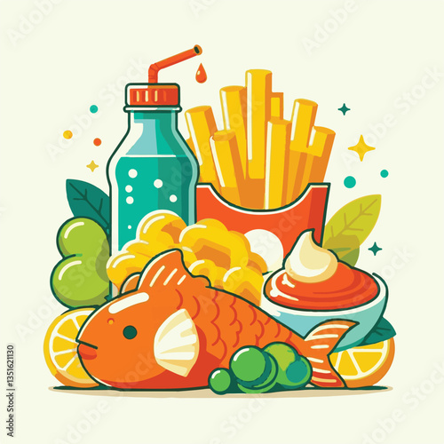 meal, fish, chips, food, dinner, lunch, fried, cuisine, crispy, english, british, fresh, dish, background, traditional, cod, fillet, seafood, unhealthy, delicious, takeaway, batter, lemon, tasty, rest