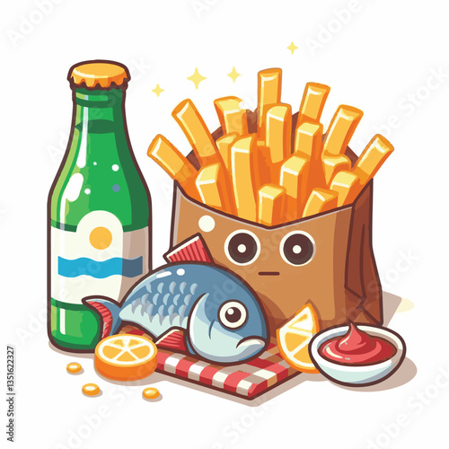 meal, fish, chips, food, dinner, lunch, fried, cuisine, crispy, english, british, fresh, dish, background, traditional, cod, fillet, seafood, unhealthy, delicious, takeaway, batter, lemon, tasty, rest