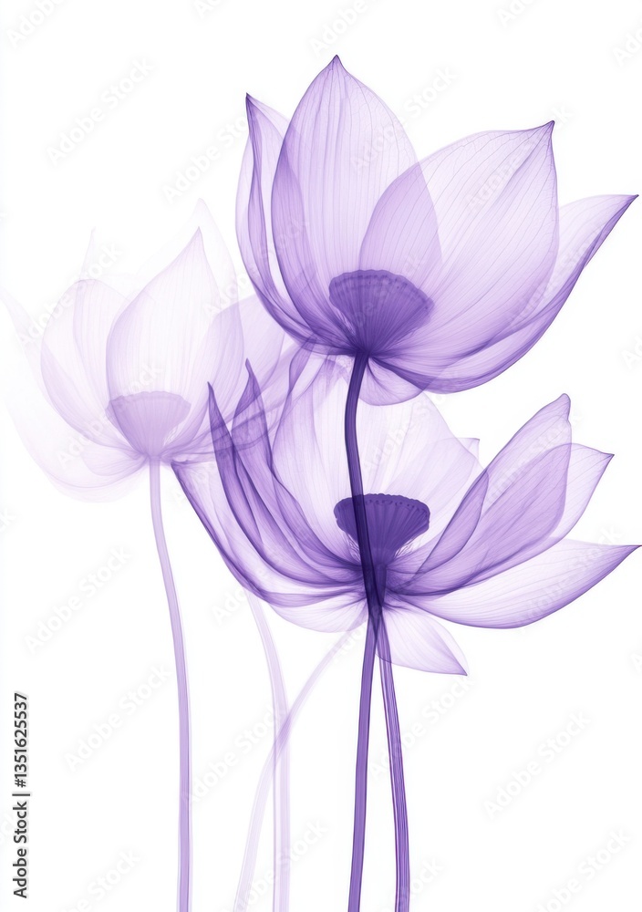 Obraz premium Isolated lotus flowers on a white background