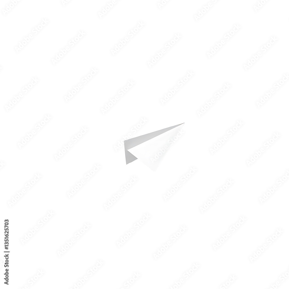 White paper airplane on a transparent background White paper airplane on a transparent background