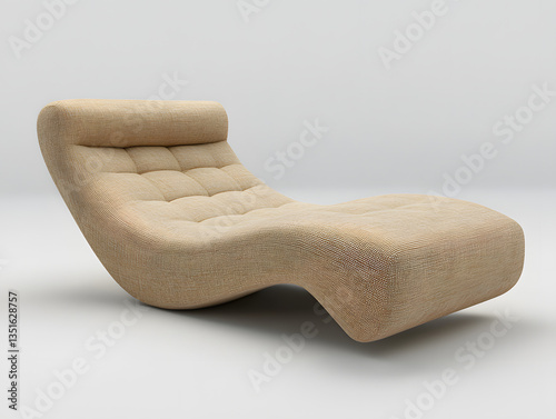 modern chaise lounge on white background