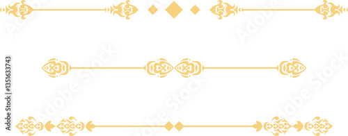 Vector Classic Separator Lines Set decorated with artistic details.
