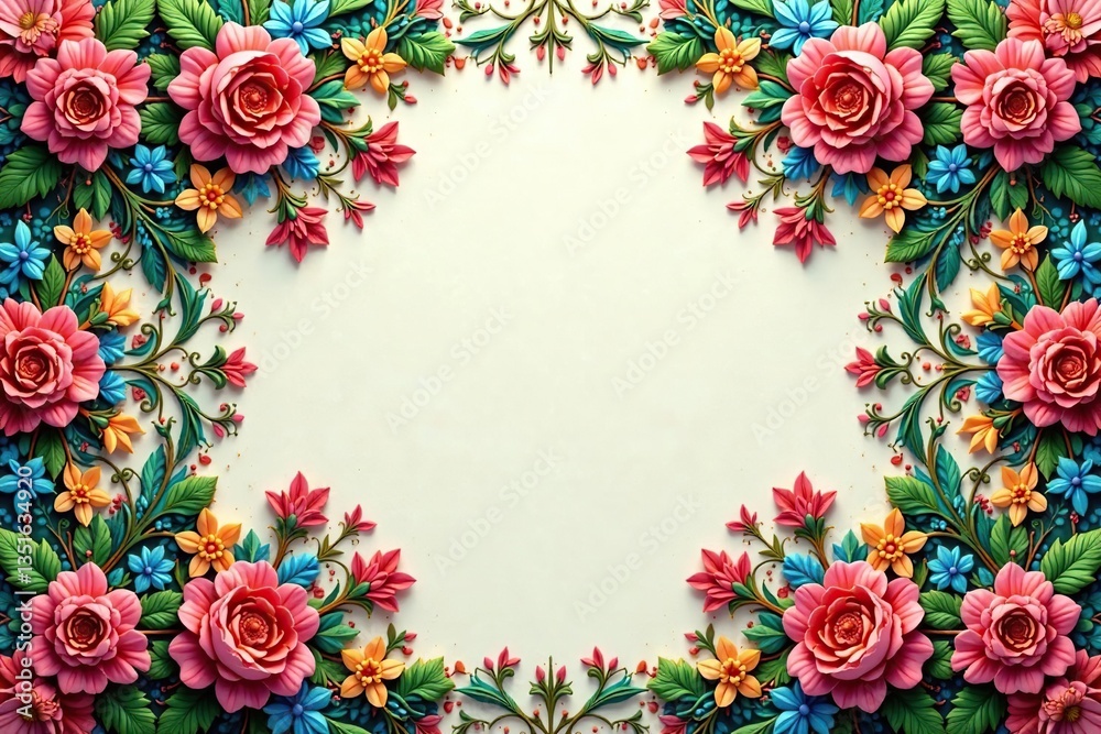 Intricate floral design within a hexagonal grid , stylish, petal Intricate floral design within a hexagonal grid , stylish, petal