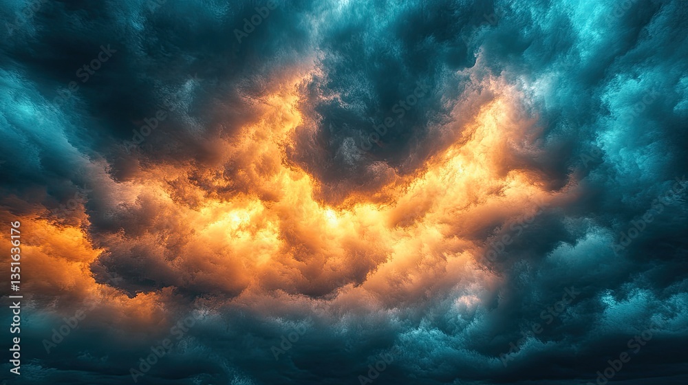 Dramatic stormy clouds, vivid sunset, powerful sky Dramatic stormy clouds, vivid sunset, powerful sky