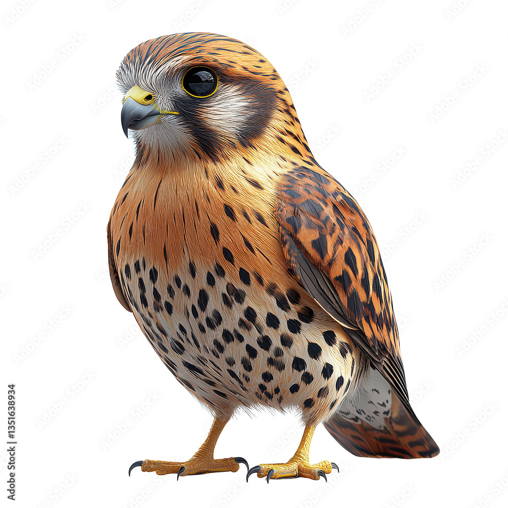 Naklejka premium 3d Kestrel isolated on transparent background, PNG