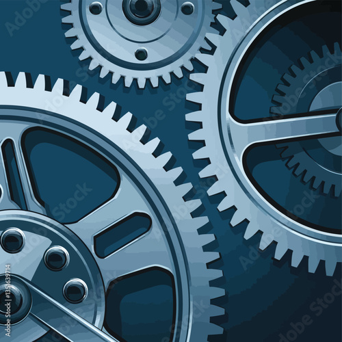 2d vector illustration colorful machine , worker and Industry and its development technology, factories and production lines icon

