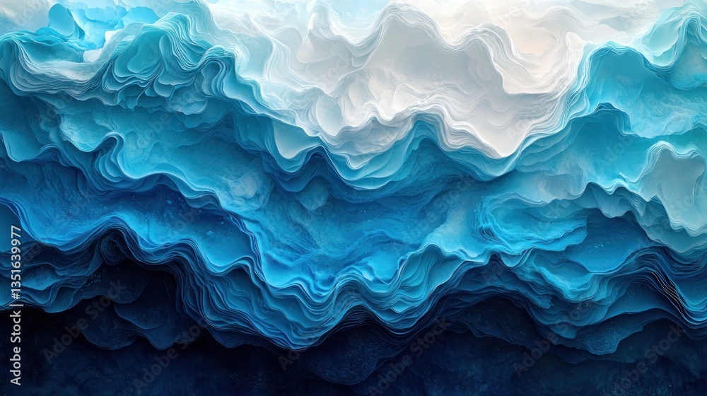 Abstract layered wavy blue and white background Abstract layered wavy blue and white background