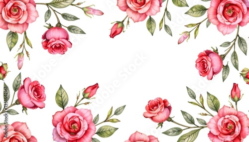 Wallpaper Mural Delicate watercolor roses & leaves, repeating pattern , vintage, watercolor, graphic Torontodigital.ca