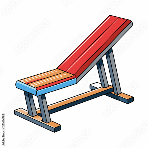 vector illustration of an incline bench