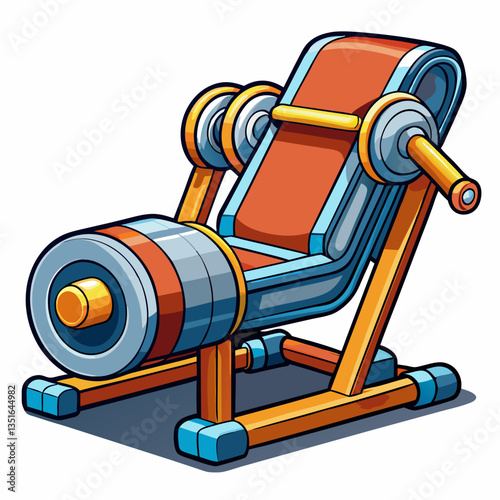 leg curl machine vector illustration