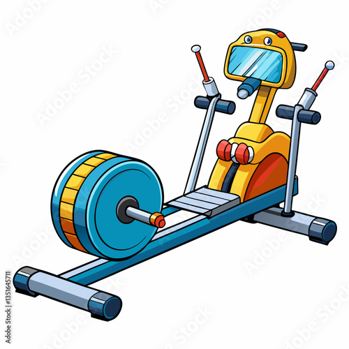 vector illustration of a rowing machine