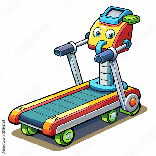 vector illustration of a treadmill cartoon