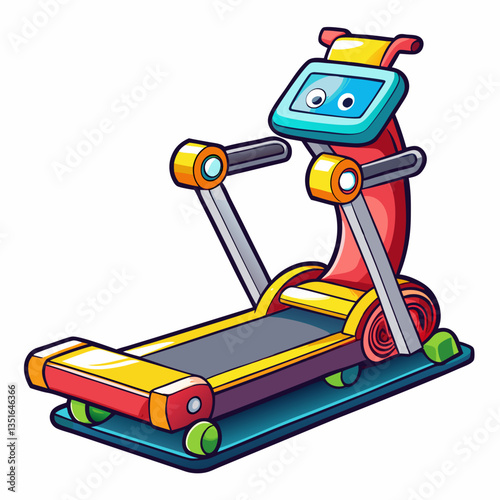 vector illustration of a treadmill cartoon
